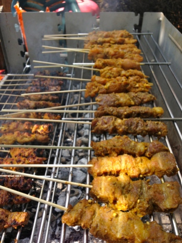 Chicken and Beef Satay on the BBQ